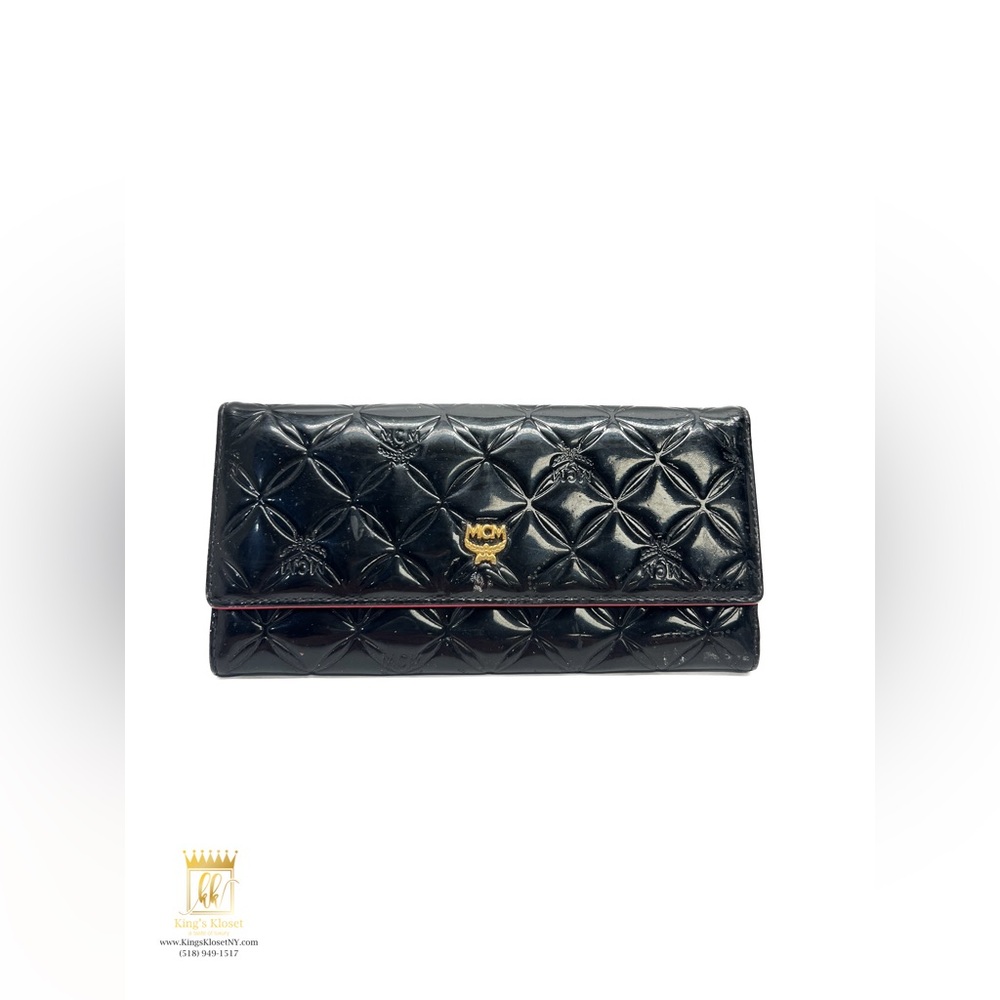 MCM Quilted Patent Leather Wallet - Picture 1 of 14